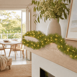 Pre-Lit Tinsel Garland Warm White or Multicolor (10m)