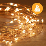 200 LED Solar and USB Wire Lights Warm White (19.9m)