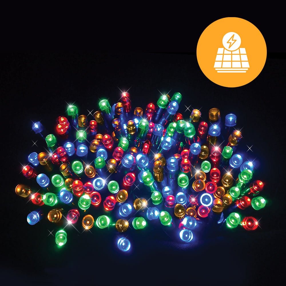 300 LED Solar and USB Wire Lights Multicolour (29.9m)