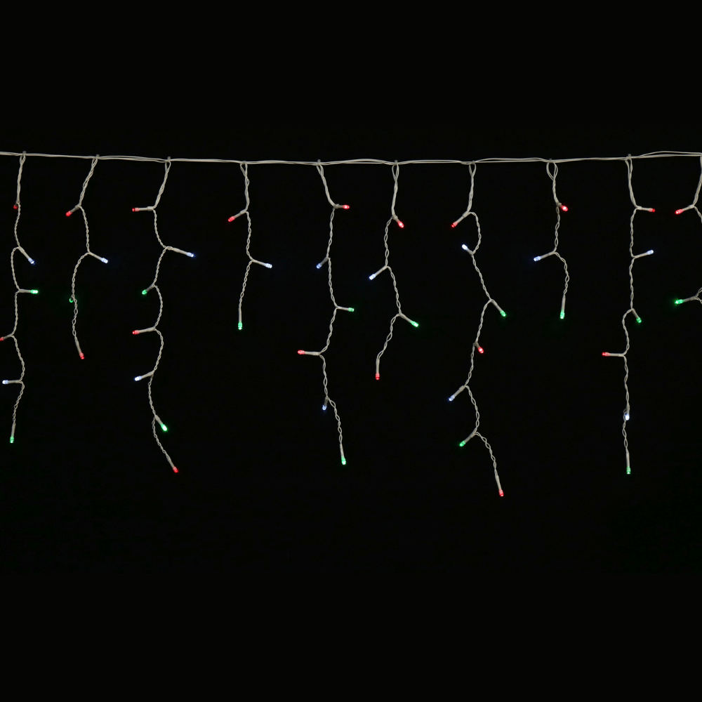 400 LED Solar Icicles Red-White-Green (7.9m)