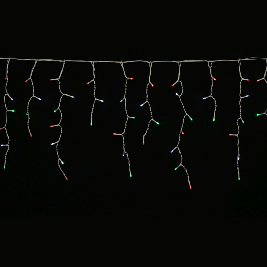 400 LED Solar Icicles Red-White-Green (7.9m)