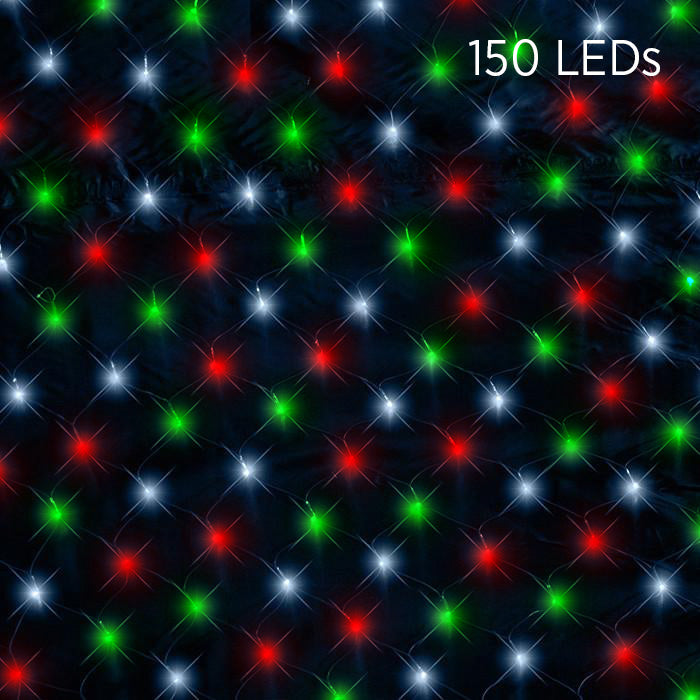 150 LED Solar Net Light Red-White-Green