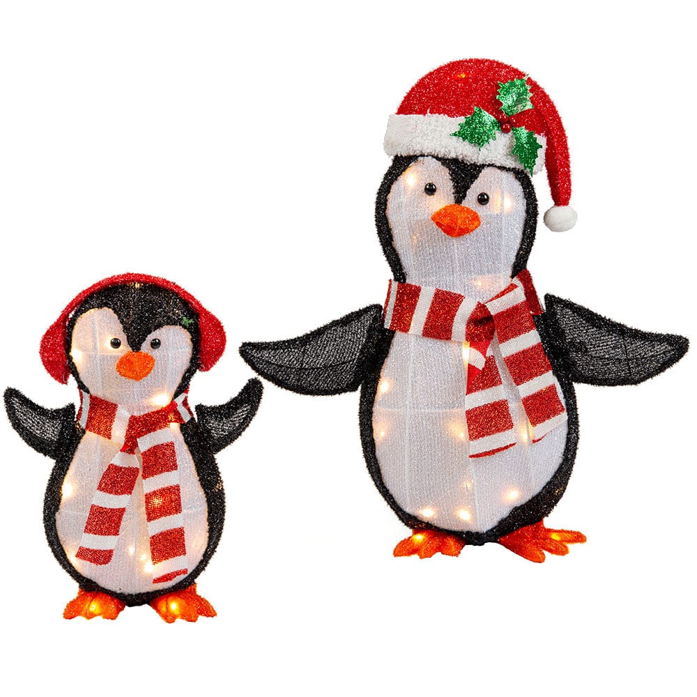LED Tinsel Penguin Friends