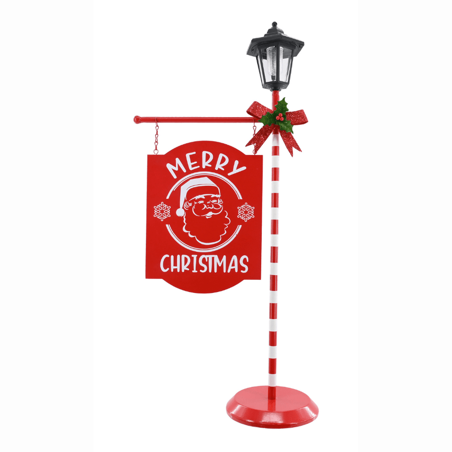 Metal Solar Lamp-Post with Sign (82cm)