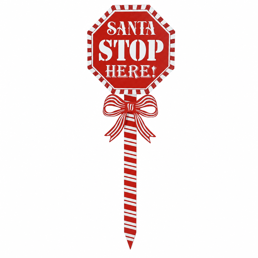 Santa Stop Here Stake (65cm)