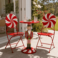 Metal Peppermint Nutcracker Table and Chairs
