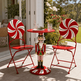 Metal Peppermint Nutcracker Table and Chairs