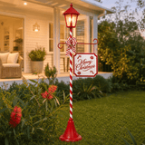 LED Solar Metal Merry Christmas Lamppost