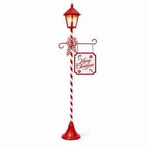 LED Solar Metal Merry Christmas Lamppost