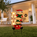 LED Metal Elves Stake Sign