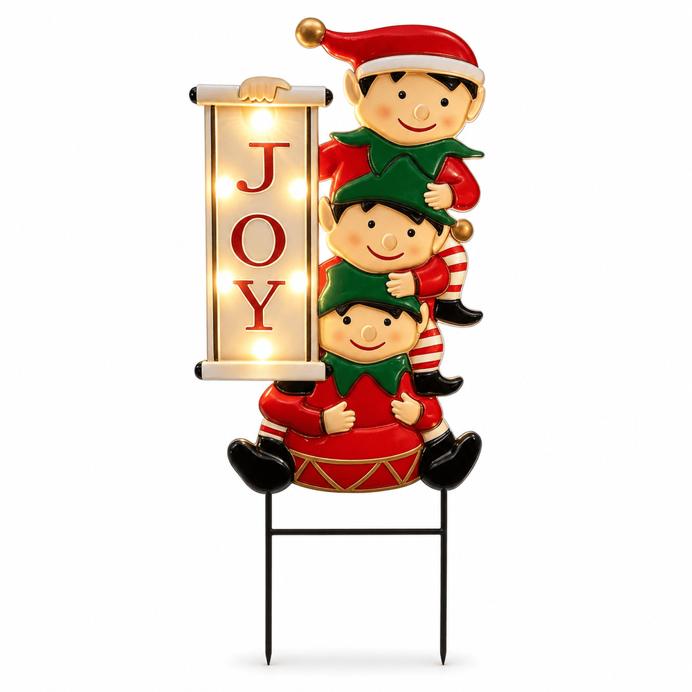 LED Metal Elves Stake Sign