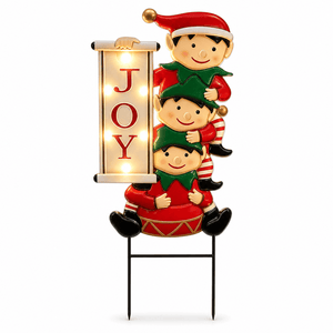LED Metal Elves Stake Sign