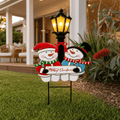 LED Metal Snowmen and Lantern Stake Sign