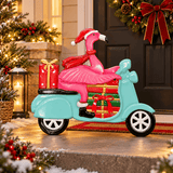 Metal Flamingo on Scooter Deco