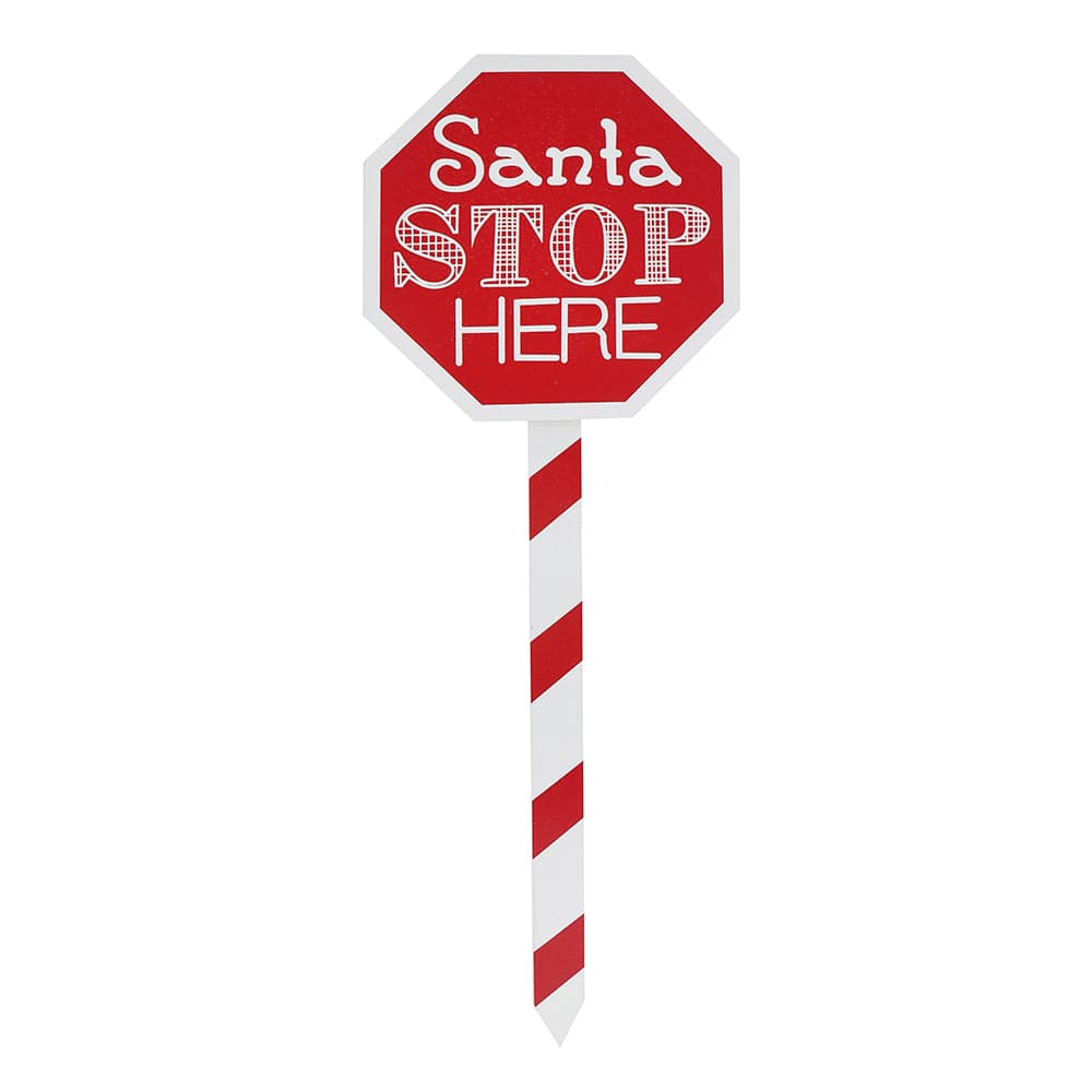 Santa Stop Here Stake Asst (40cm)