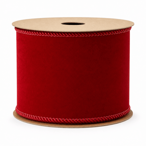 Flocked Burgundy Ribbon (63mm x 5m)