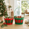 Round Gold Christmas Basket