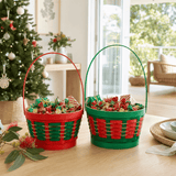 Round Gold Christmas Basket