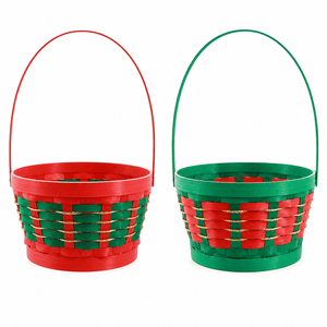 Round Gold Christmas Basket