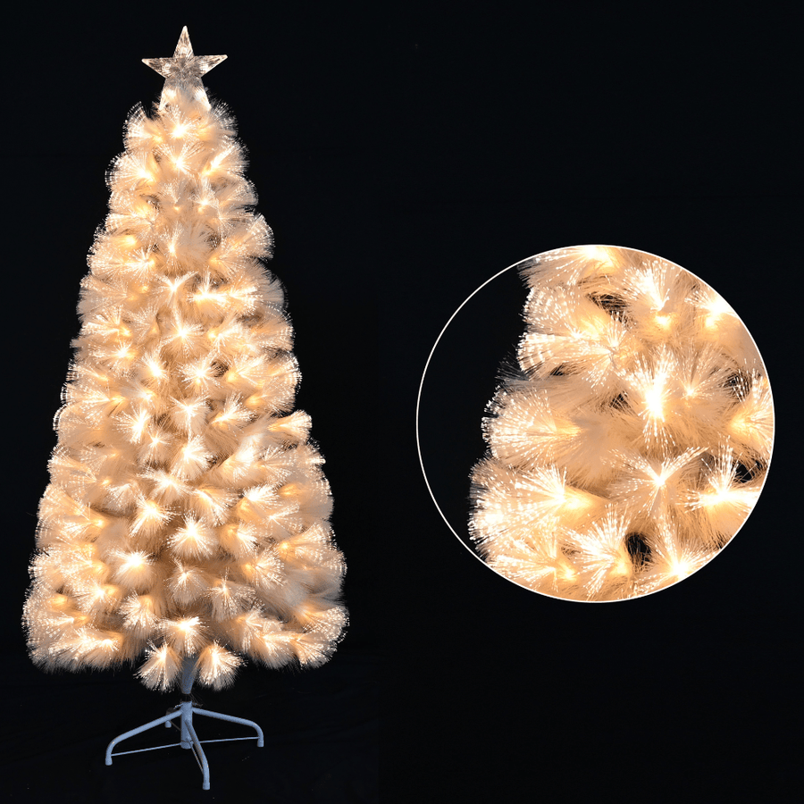 LED Cream Pampas Fibre Optic Tree 5ft (150cm)