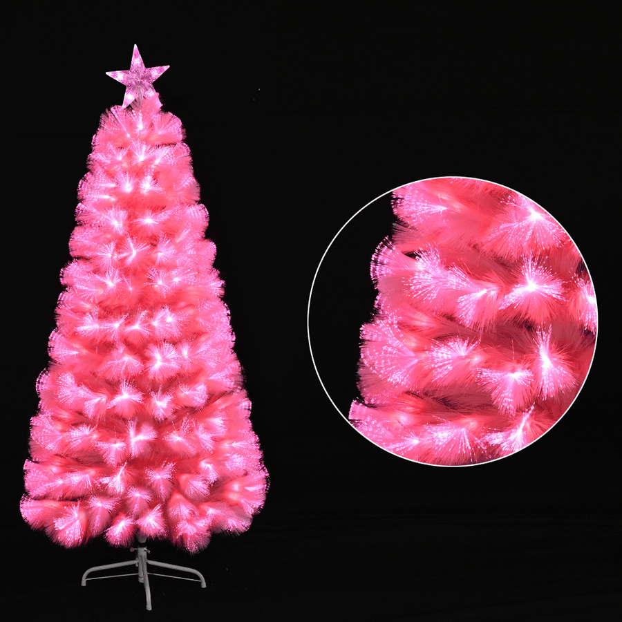 LED Pink Pampas Fibre Optic Tree 5ft (150cm)