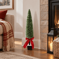 Pillar Bristle Christmas Tree with Bow (50cm)