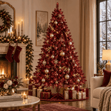 Pre Lit Bordeaux Christmas Tree (2.1m)