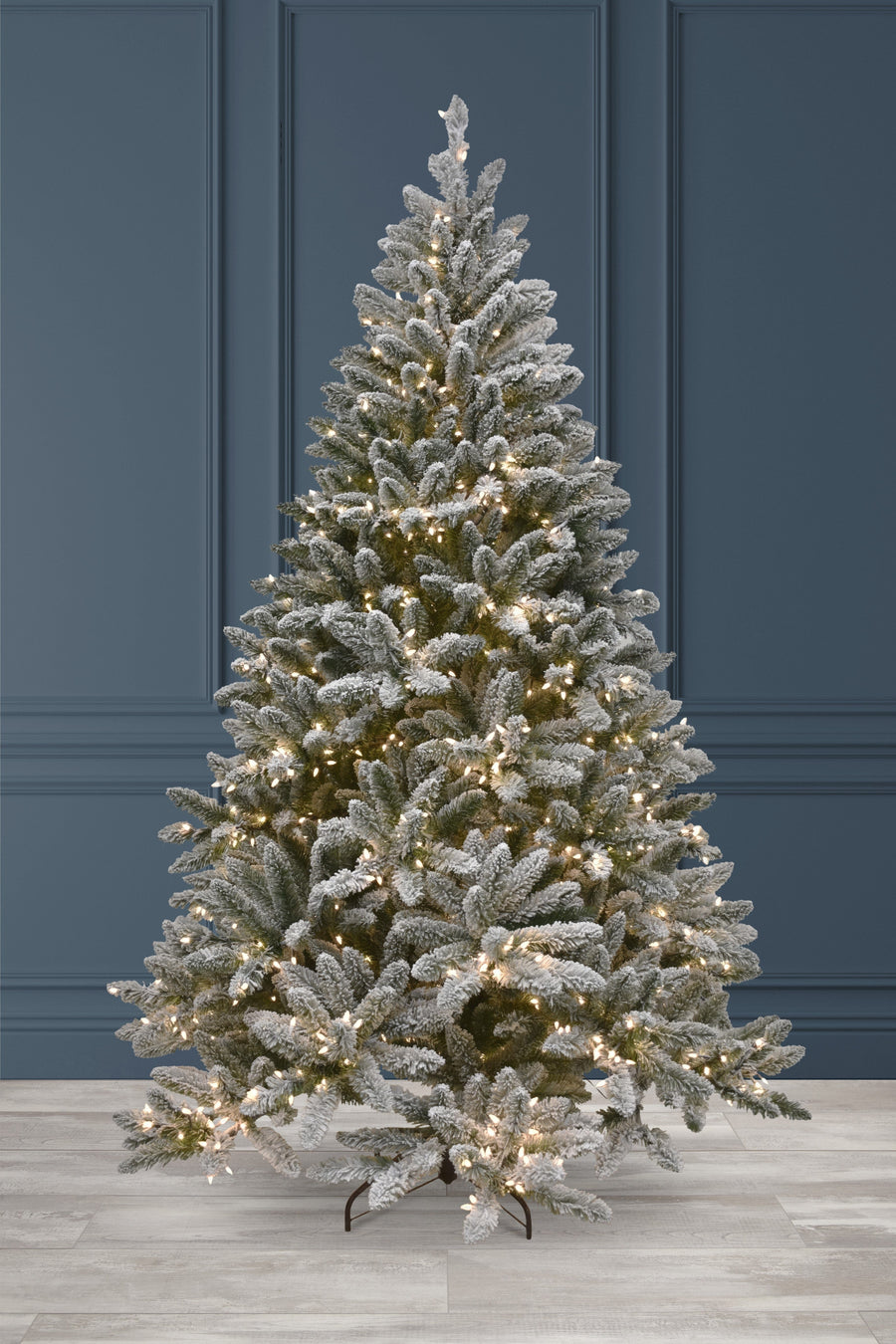 Pre-Lit Flocked Pollino Tree 7.5Ft (225cm)