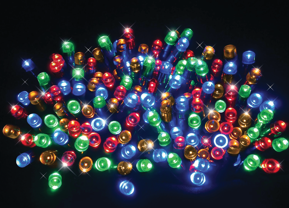 100 LED Solar Fairy Lights Multi (4.95m) - View 3