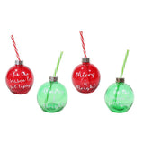 Booze Bauble with Straw 4 Asst - View 1