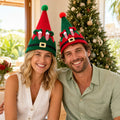 Plush Elf Feet Hat styled in an Australian Christmas setting
