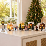 LED Village Street Scene 10pc styled in an Australian Christmas setting