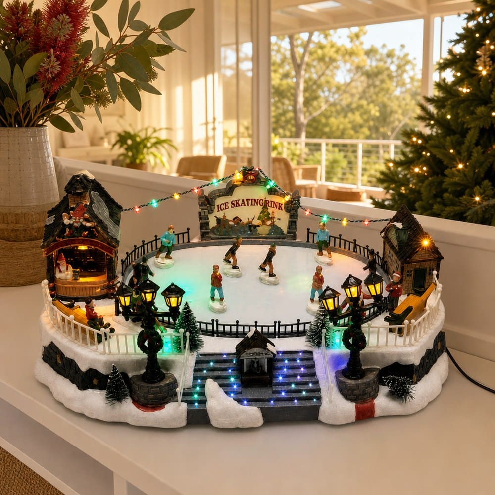 LED Village Ice Skating Ring styled in an Australian Christmas setting