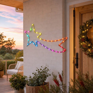 LED Colour Change Shooting Star Multicolour styled in an Australian Christmas setting