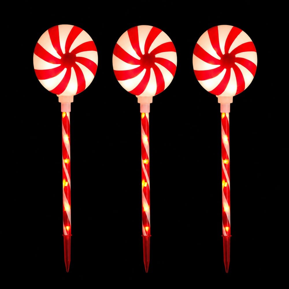 Candy Cane Yard Stakes (3pk)