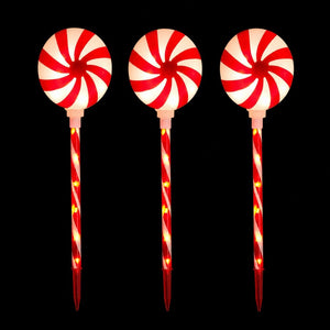 Candy Cane Yard Stakes (3pk)