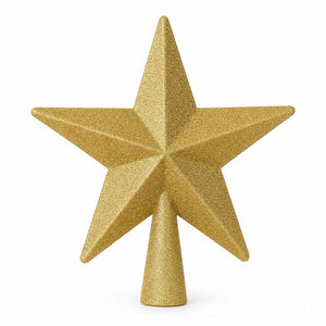 Glitter Star Tree Topper Gold (19cm)