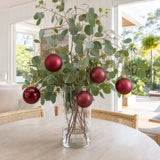 Burgundy Bauble Pack 5pk styled in an Australian Christmas setting
