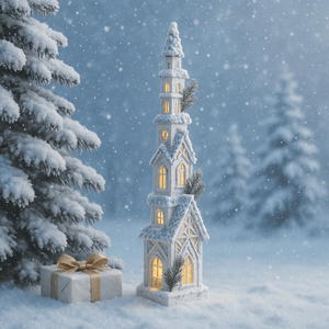 LED White Iridescent Cathedral (84cm)