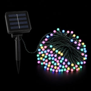 LED 100 Solar 2F Fairy Lights Macaroon (7.5m) lit up in the dark