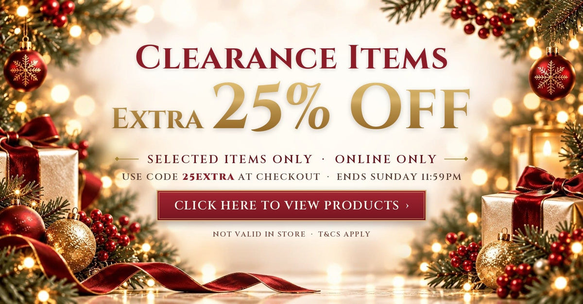 Extra 25% Off Clearance – Online Only (ends 1 Nov 2026)