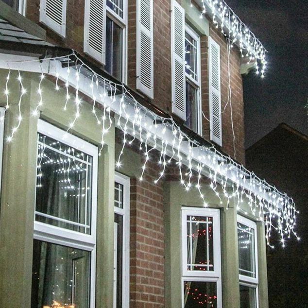LED White Icicle Lights (10m) - View 1