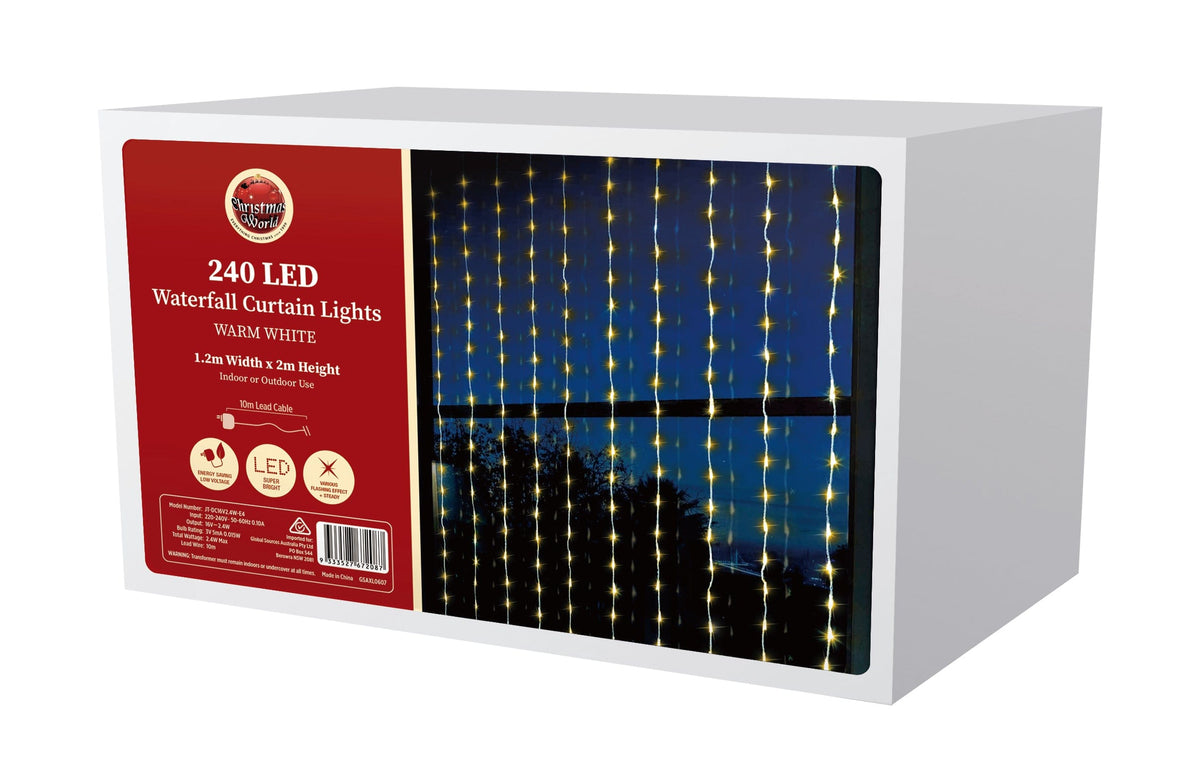 LED Warm White Waterfall Curtain (1.2x2m) - View 1
