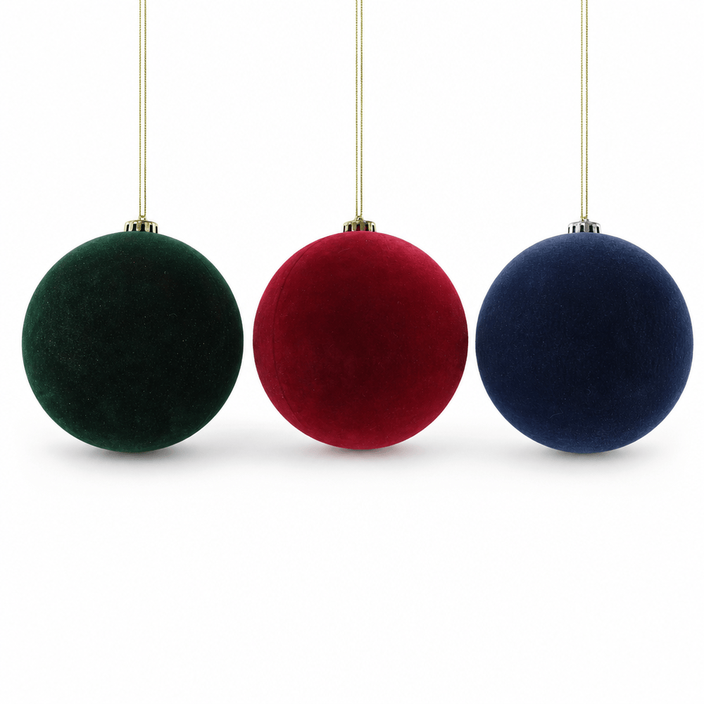 Flocked Bauble (15cm)