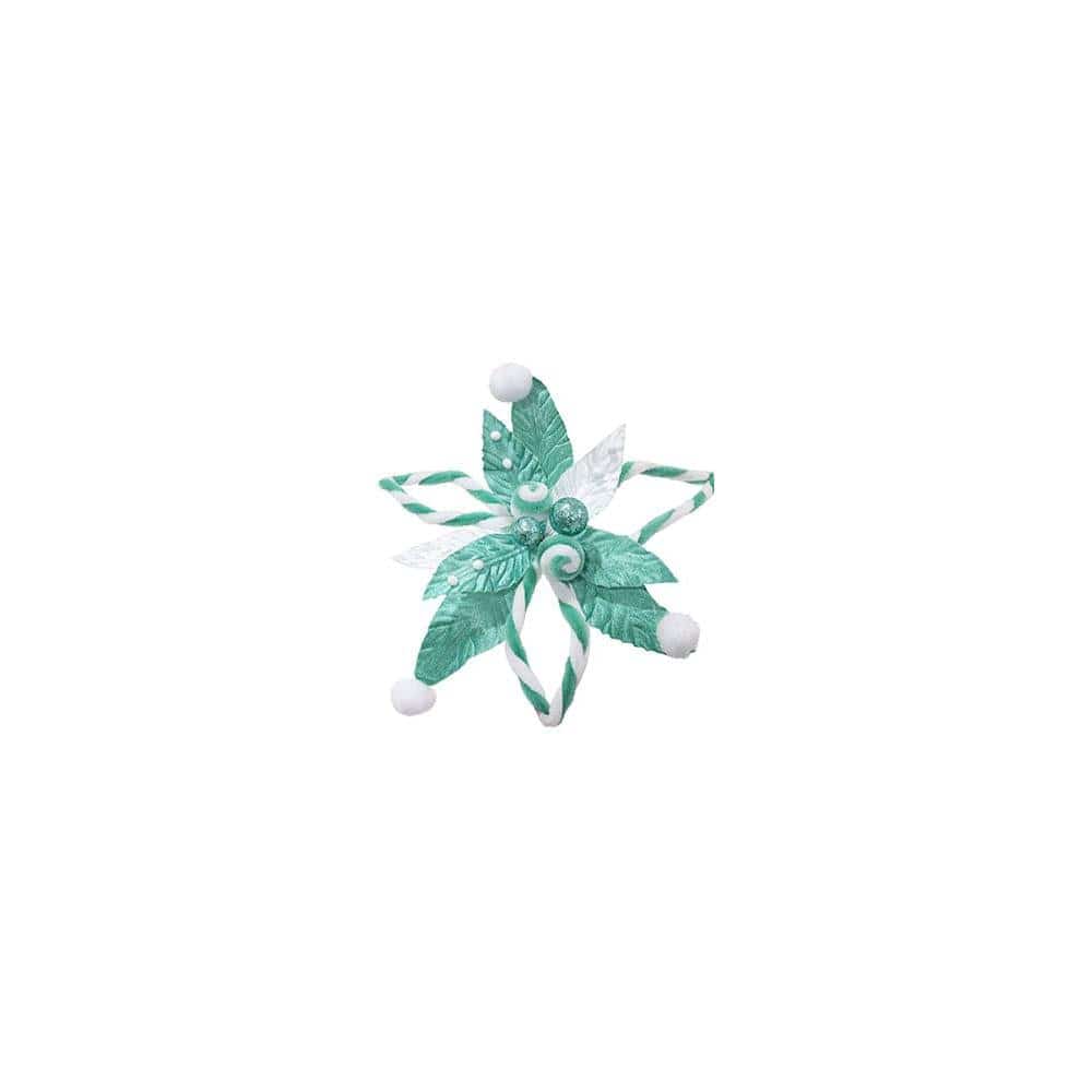 Poinsettia Plush Swirl Clip Asst