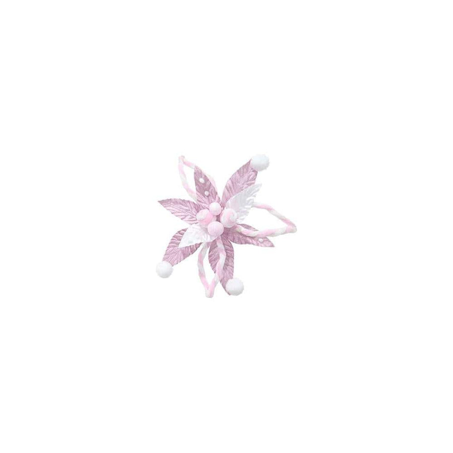 Poinsettia Plush Swirl Clip Asst