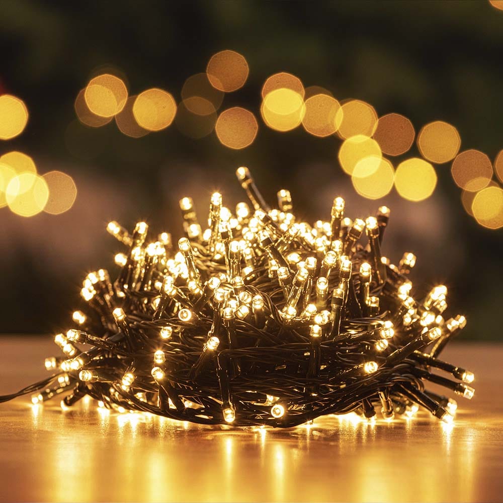400 LED Flashing Warm White Lights - View 1