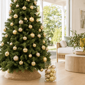Gold Bauble Multipack (100pcs) decorating an Australian Christmas tree