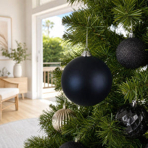 Royal Blue Shatterproof Bauble on a decorated Christmas tree