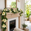 White Magnolia Garland (1.5m) styled in an Australian Christmas setting